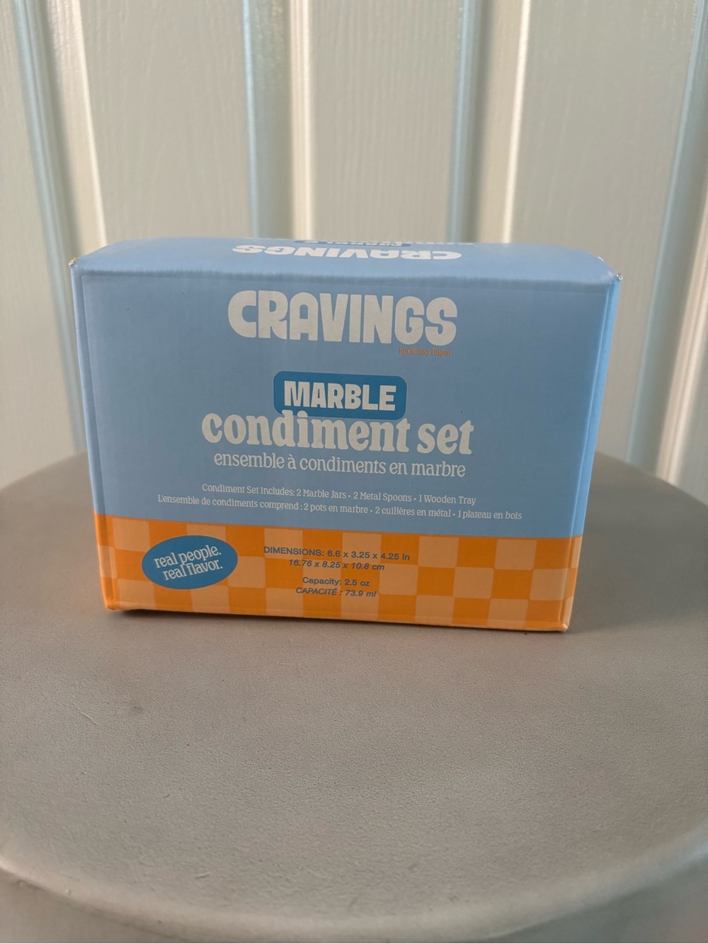 CRAVINGS BY CHRISSY TEIGEN | Marble Condiment Set | NIB | White & Smoke Grey - Picture 5 of 8